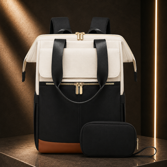 Mochila para Portátil Bicolor Grande Capacidade