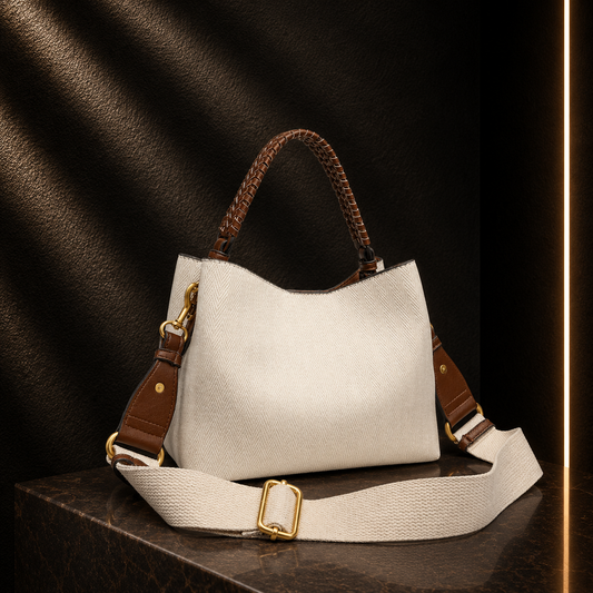 Bolsa Bucket em Palha Tecida à Mão