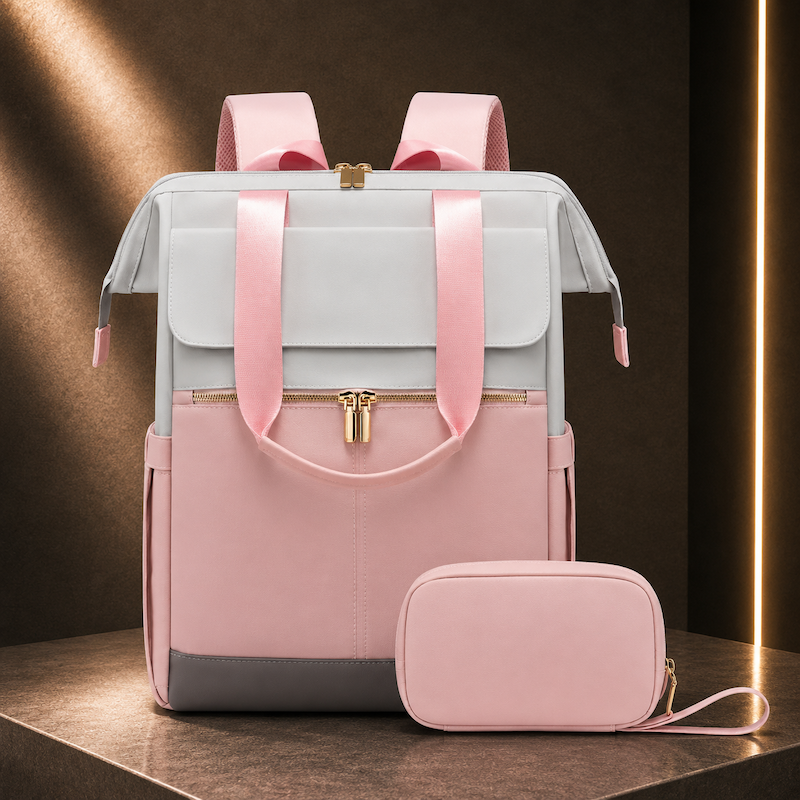 Mochila para Portátil Bicolor Grande Capacidade