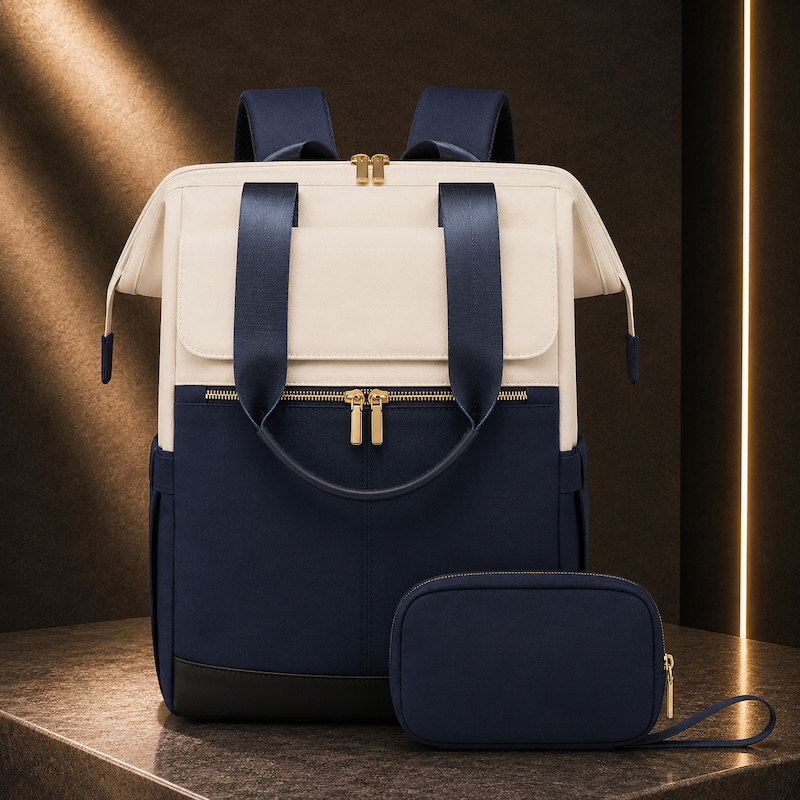 Mochila para Portátil Bicolor Grande Capacidade
