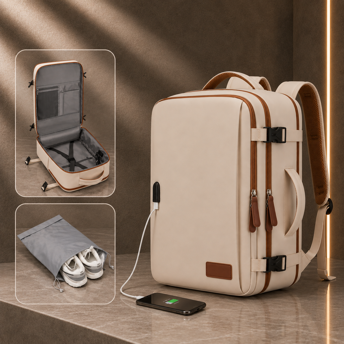 Mochila Versátil com Bolsa Extra
