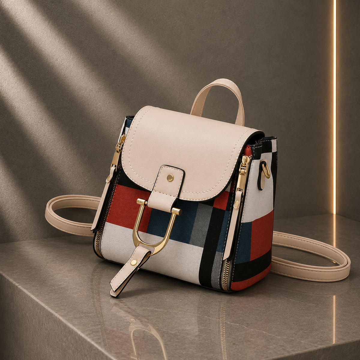 Bolsa Elegante 3 em 1: Crossbody, Ombro e Mochila