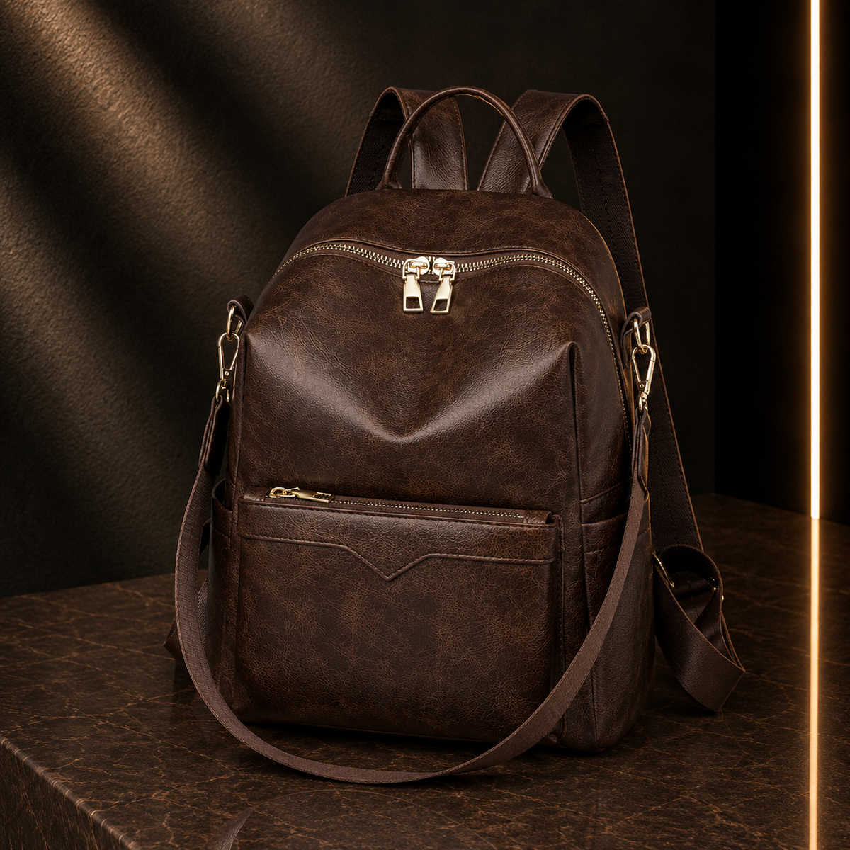Mochila Elegante Cor Lisa para o Dia a Dia