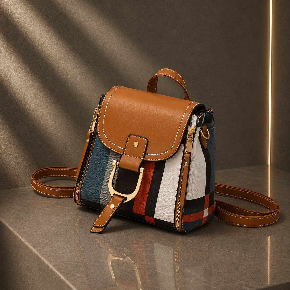 Bolsa Elegante 3 em 1: Crossbody, Ombro e Mochila