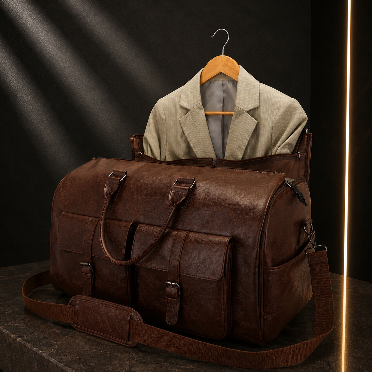 Sac de Voyage Portable en Cuir PU Imperméable