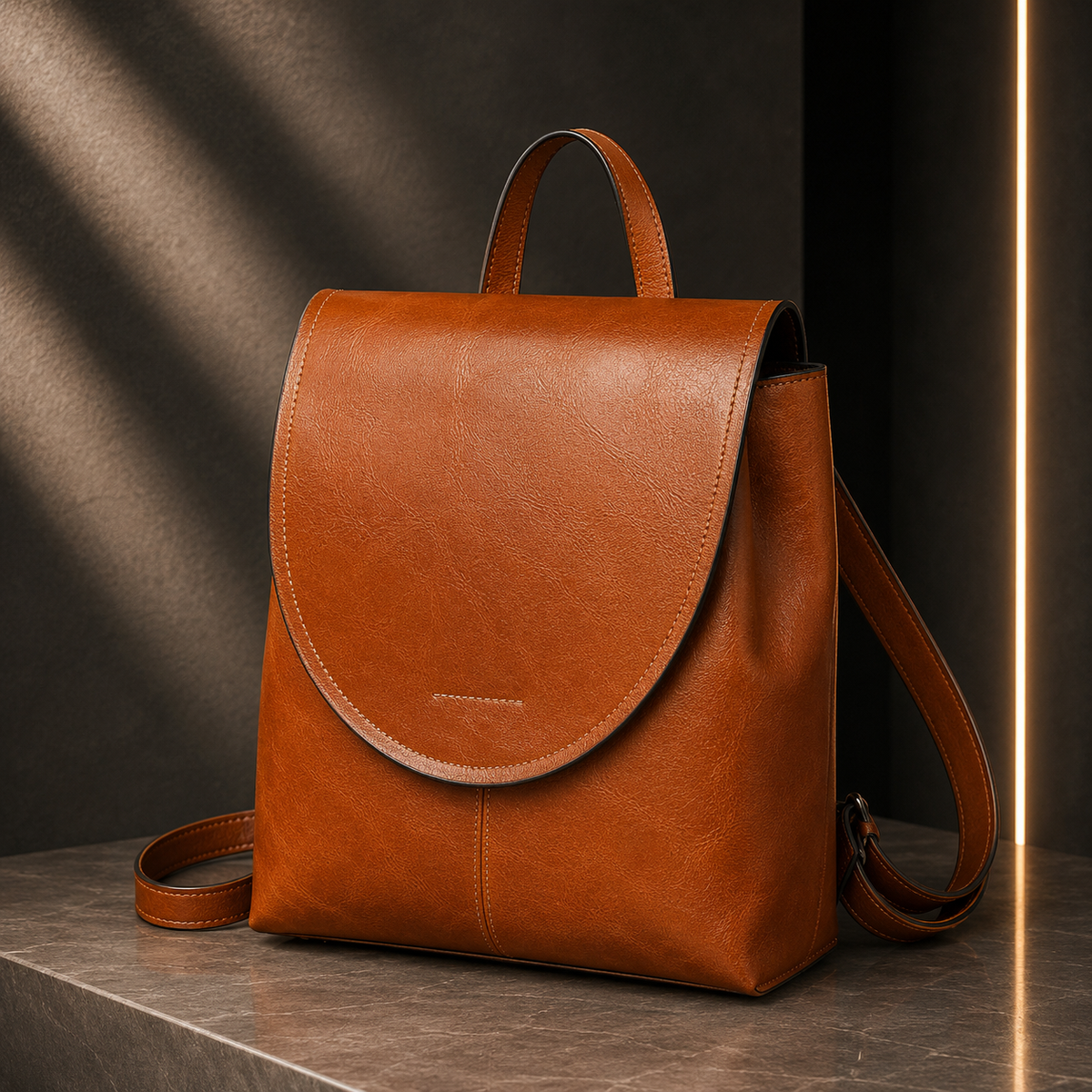 Mochila em Pele Legítima Estilo Retro
