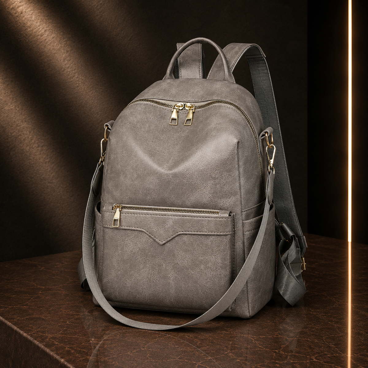 Mochila Elegante Cor Lisa para o Dia a Dia