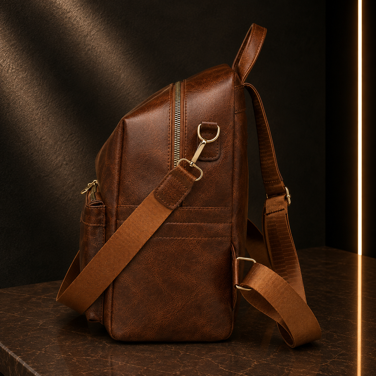 Mochila Elegante Cor Lisa para o Dia a Dia