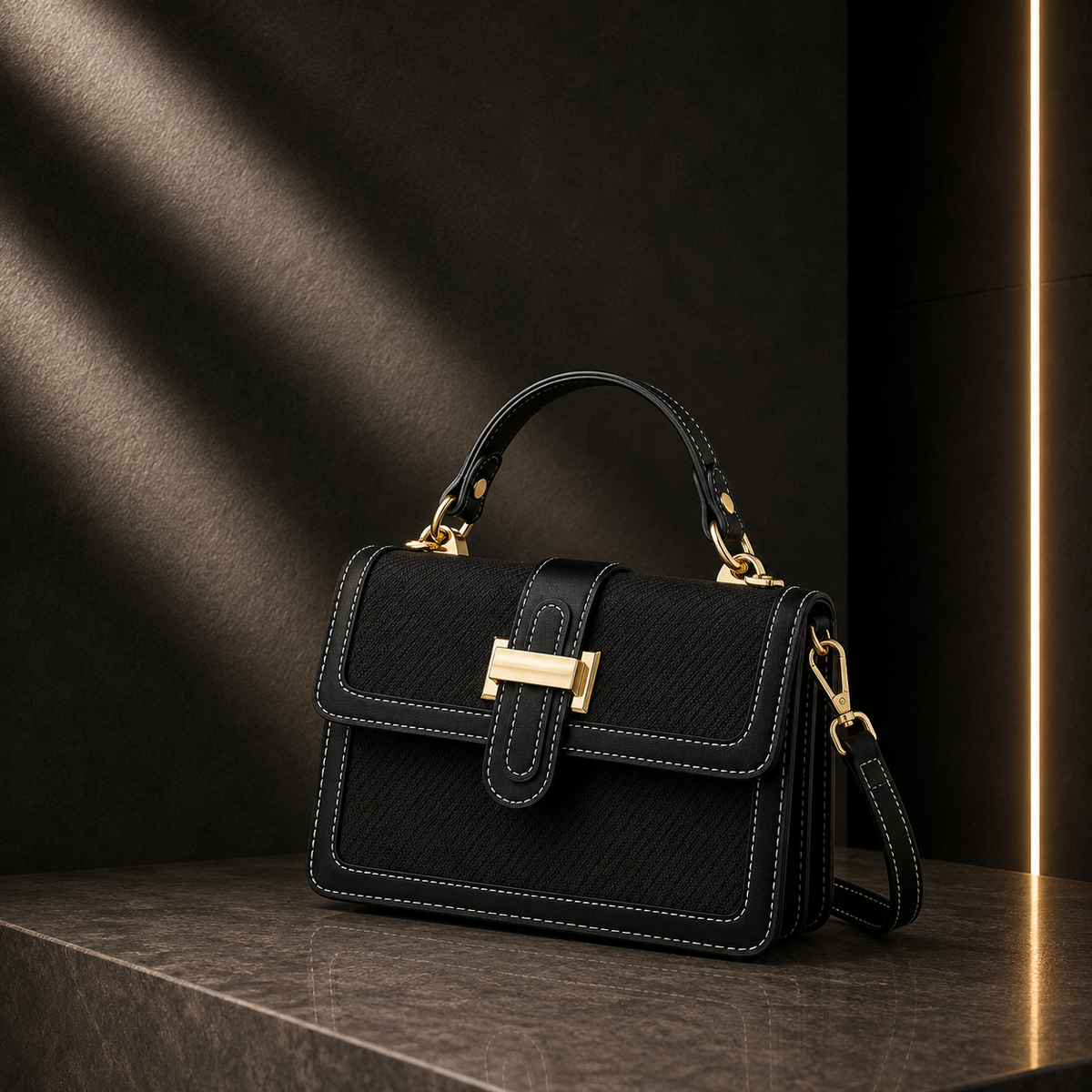 Textured Bicolour Mini Tote