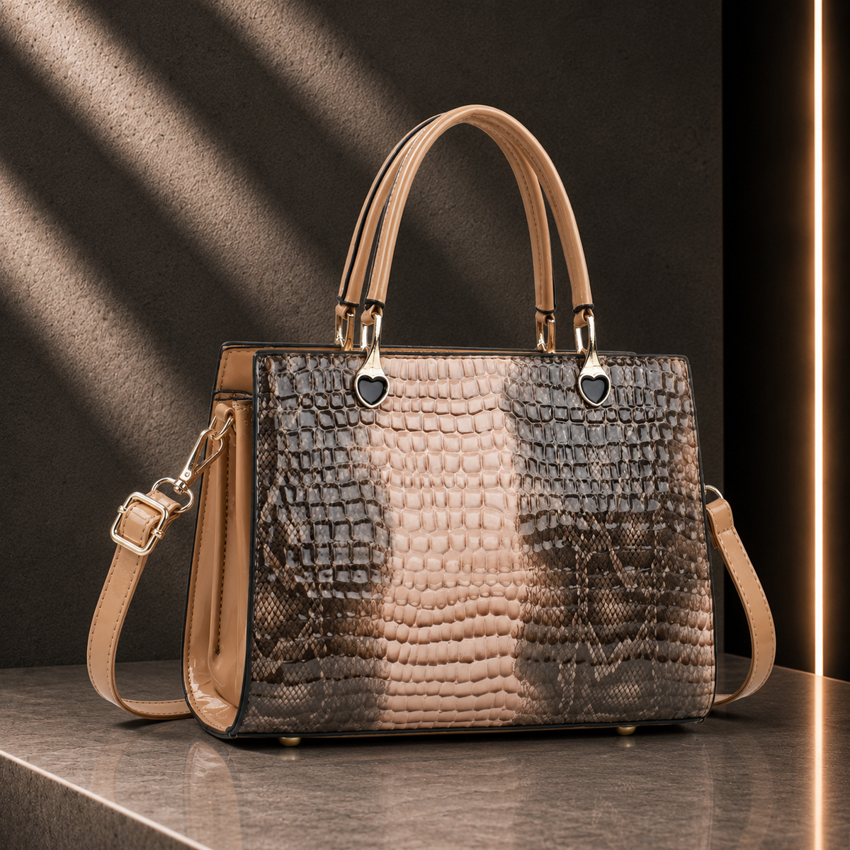 Bolsa Tote Sofisticada Bicolor