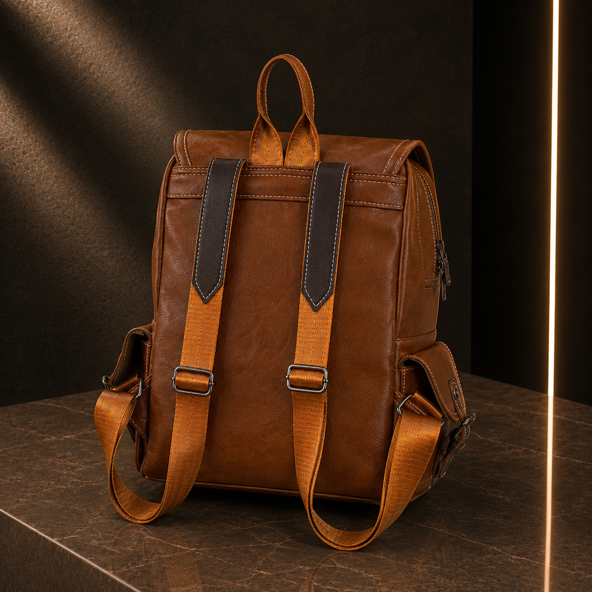 Mochila em Pele Genuína para Viagem e Campus
