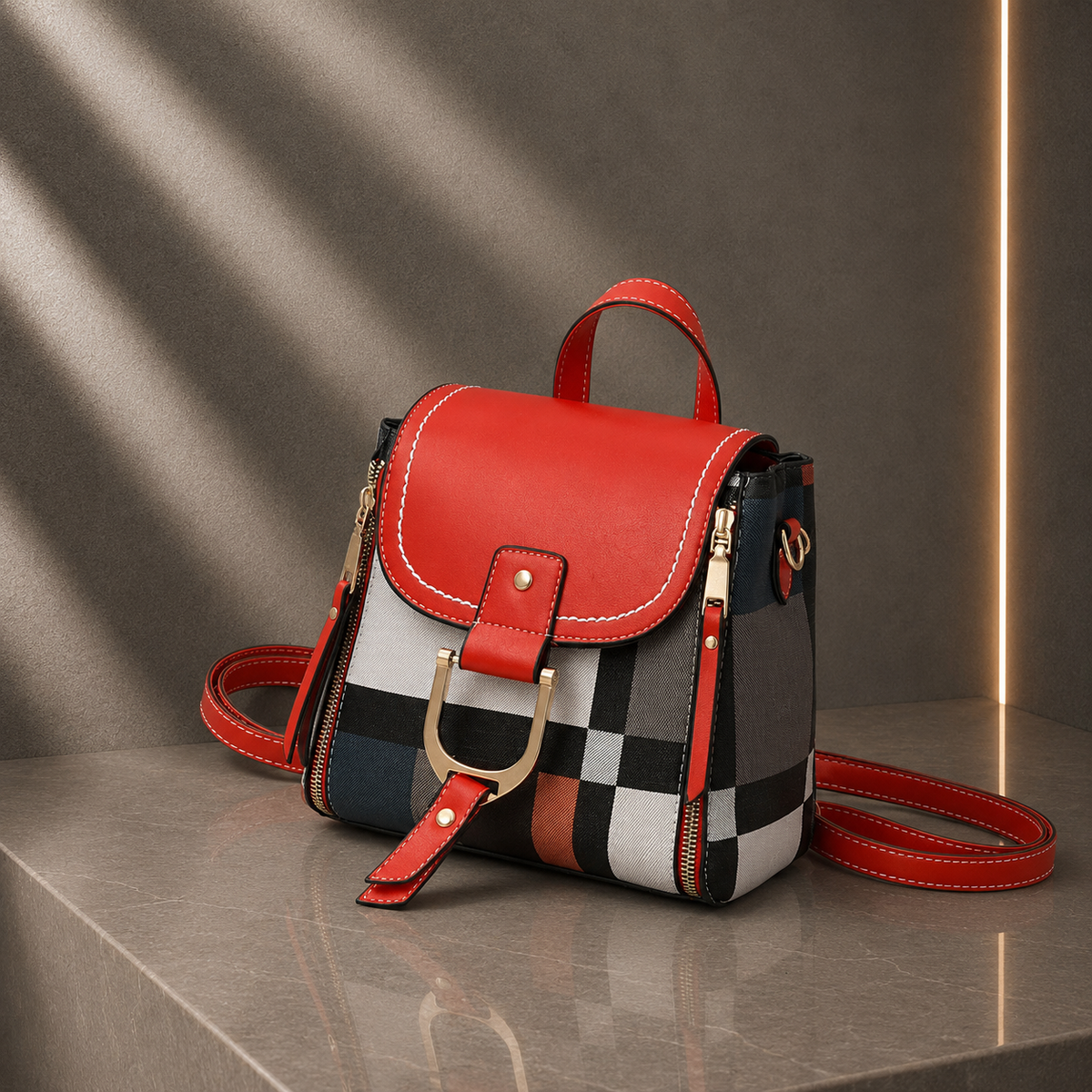 Bolsa Elegante 3 em 1: Crossbody, Ombro e Mochila